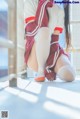 Coser @ 桜 桃 喵 Vol.091: 红色 体操服 (44 photos)